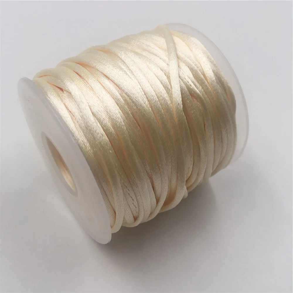 2mm Colorful Rattail Satin Cord Thread Chinese Knot Macrame Bracelet Braided String DIY Tassels Beading Thread 10-225meters