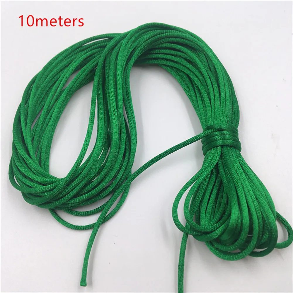 2mm Colorful Rattail Satin Cord Thread Chinese Knot Macrame Bracelet Braided String DIY Tassels Beading Thread 10-225meters