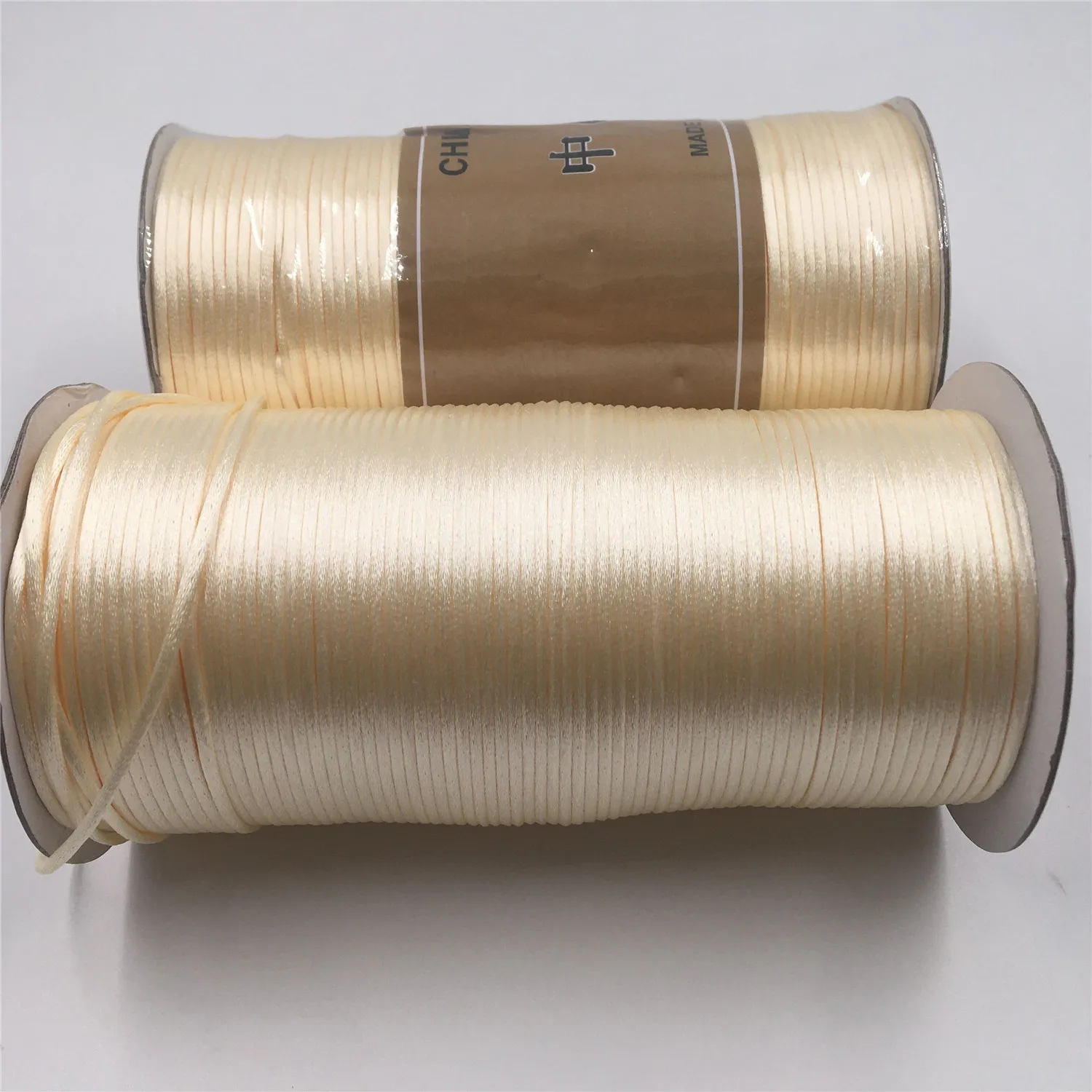 2mm Colorful Rattail Satin Cord Thread Chinese Knot Macrame Bracelet Braided String DIY Tassels Beading Thread 10-225meters