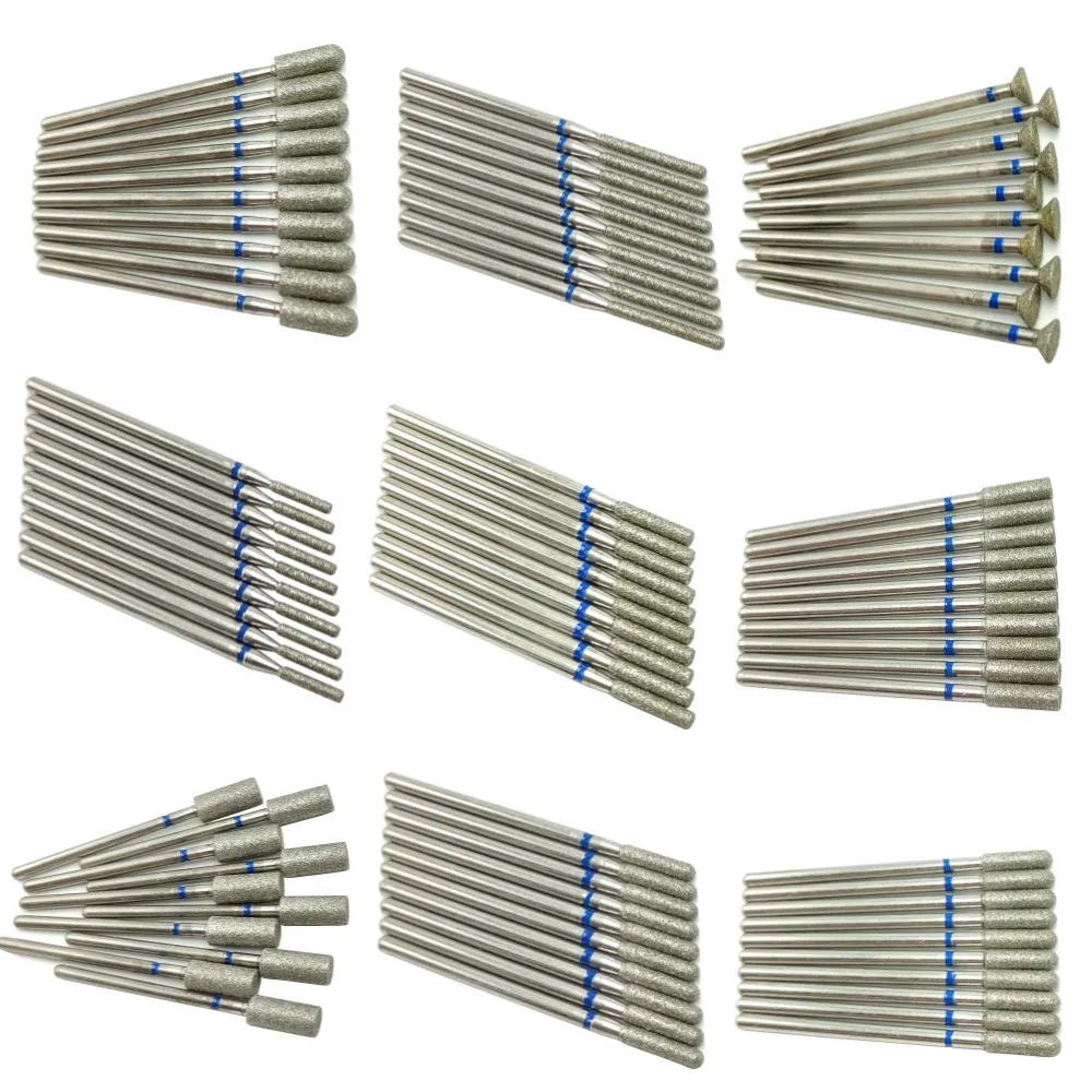 10pcsSet Diamond Nail Drill Bit Rotery Electric Milling Cutters for Pedicure Manicure Files Cuticle Burr Nail Tools Accessories