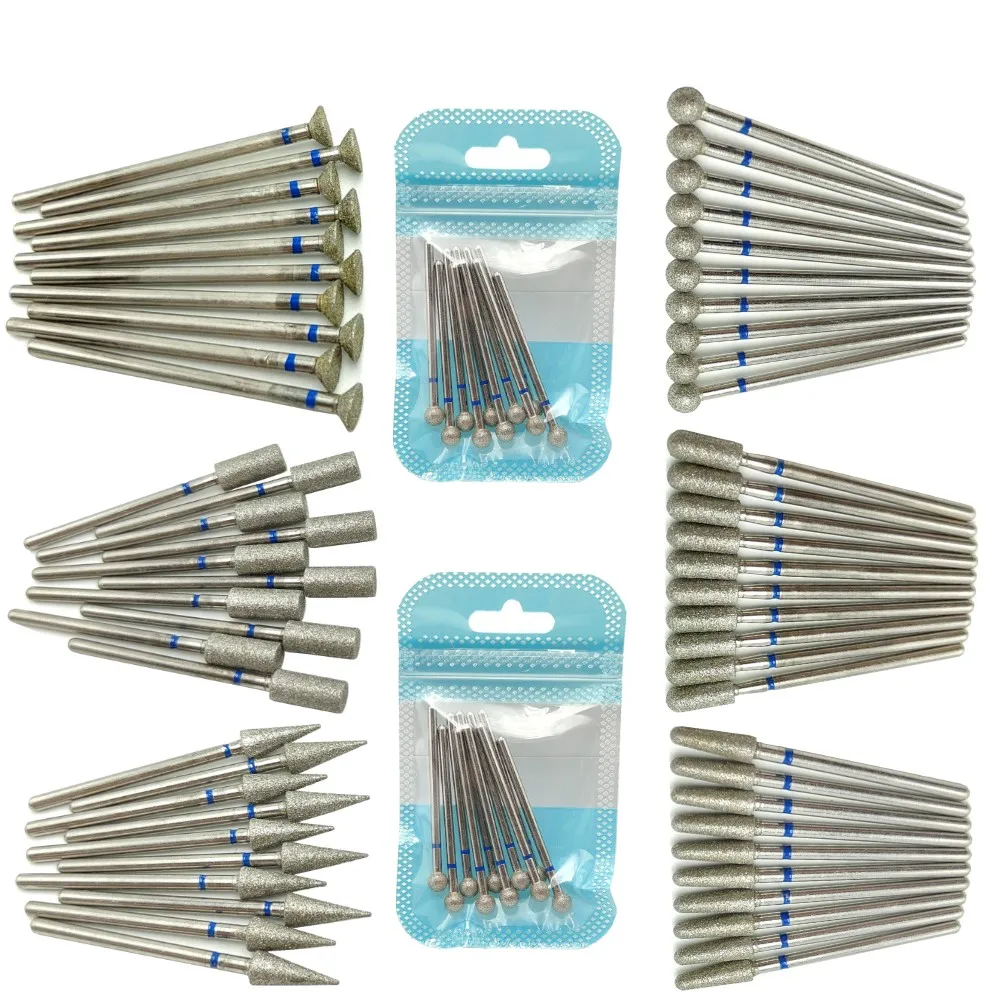 10pcsSet Diamond Nail Drill Bit Rotery Electric Milling Cutters for Pedicure Manicure Files Cuticle Burr Nail Tools Accessories