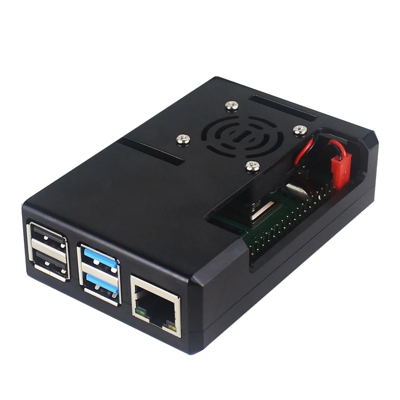 Raspberry Pi ABS Case Black Plastic Shell Removable GPIO Cover Optional With Cooling Fan For Raspberry Pi 4B