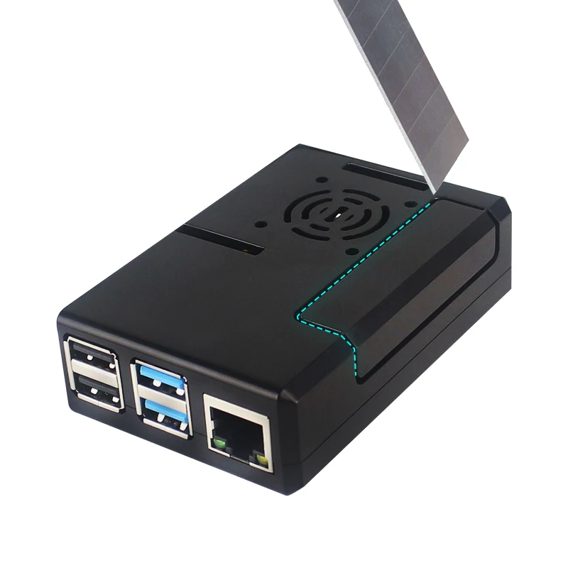 Raspberry Pi ABS Case Black Plastic Shell Removable GPIO Cover Optional With Cooling Fan For Raspberry Pi 4B