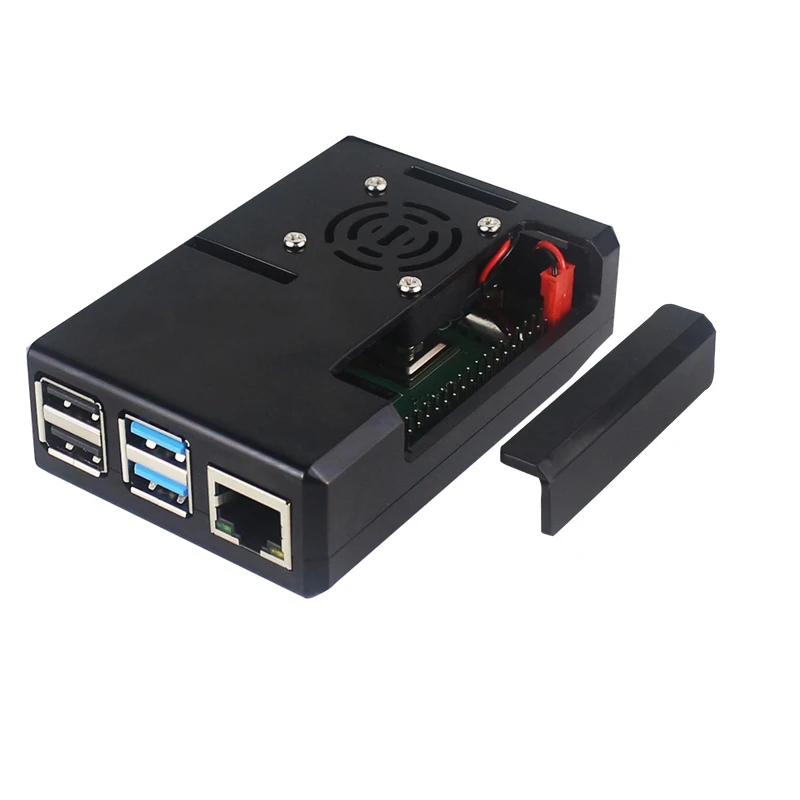 Raspberry Pi ABS Case Black Plastic Shell Removable GPIO Cover Optional With Cooling Fan For Raspberry Pi 4B