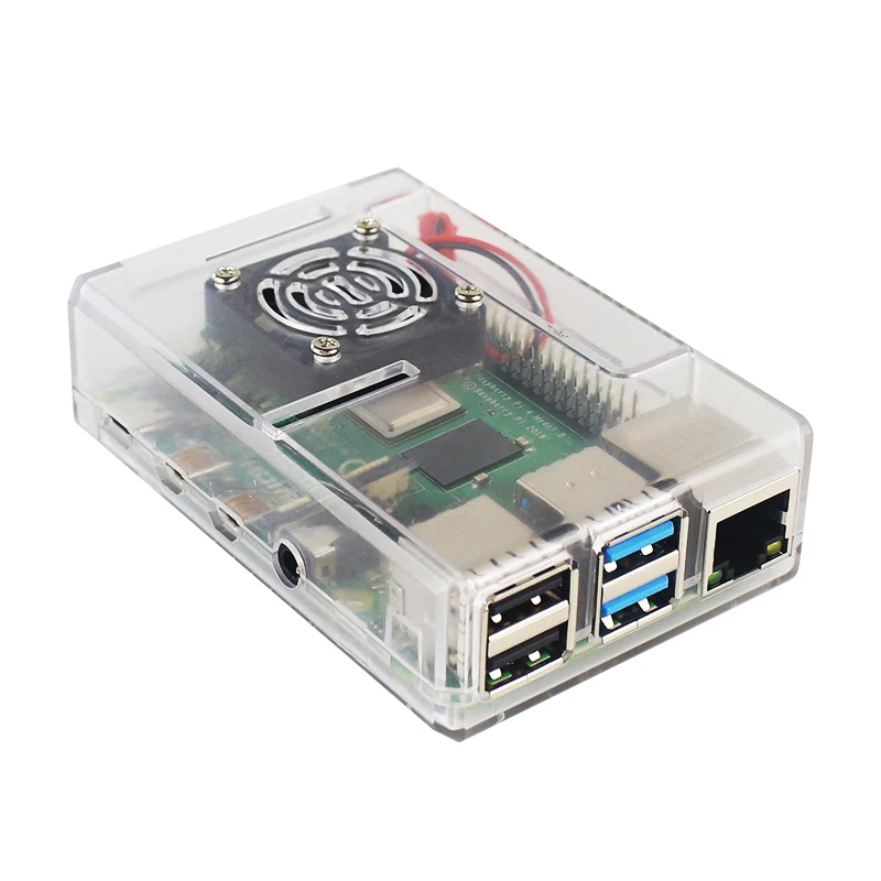 Raspberry Pi ABS Case Black Plastic Shell Removable GPIO Cover Optional With Cooling Fan For Raspberry Pi 4B
