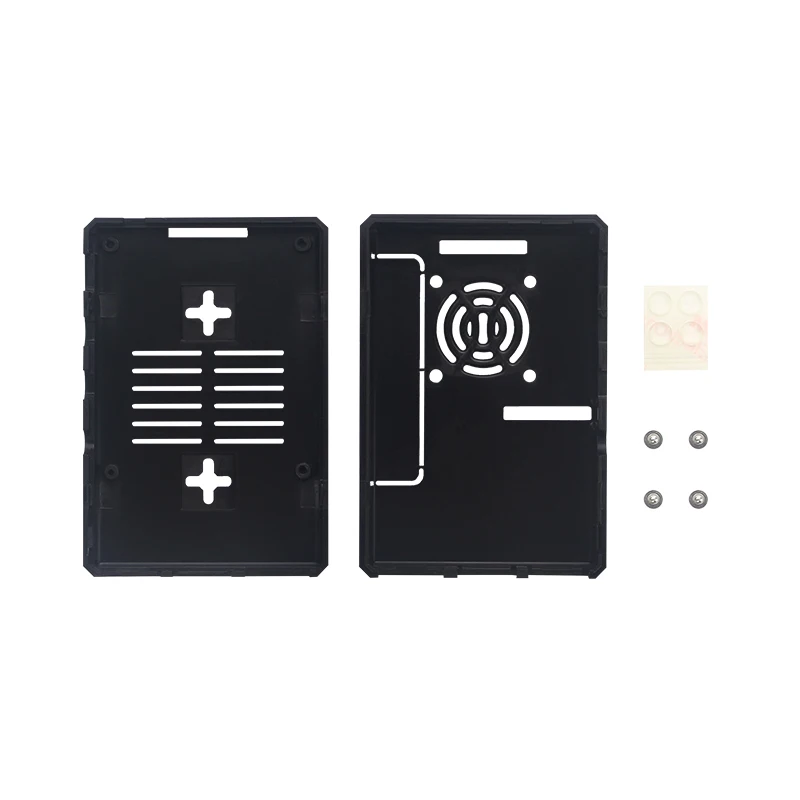 Raspberry Pi ABS Case Black Plastic Shell Removable GPIO Cover Optional With Cooling Fan For Raspberry Pi 4B