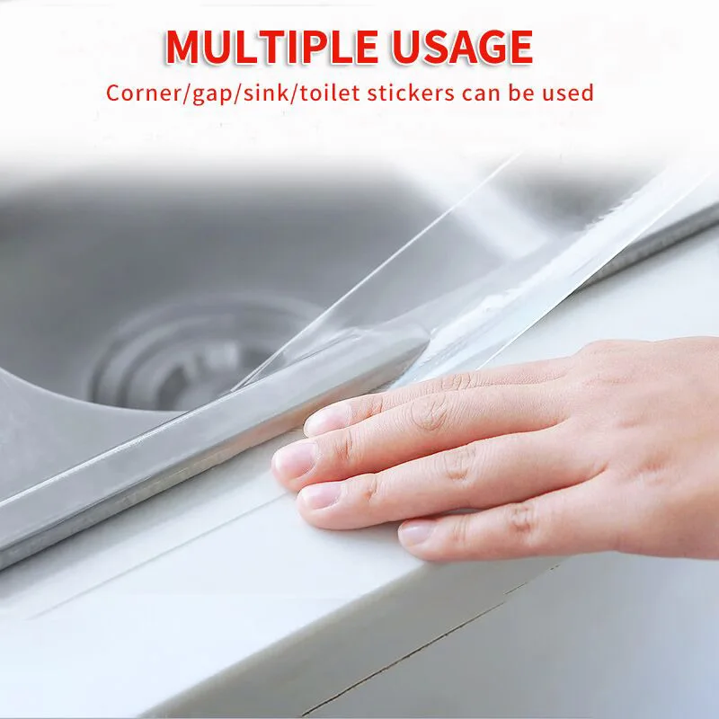 Sink Self-adhesive Home Kitchen Waterproof Transparent Tape Nano Mildew Strong Pool Water Seal Gap Strip Silicone Stickers Tool