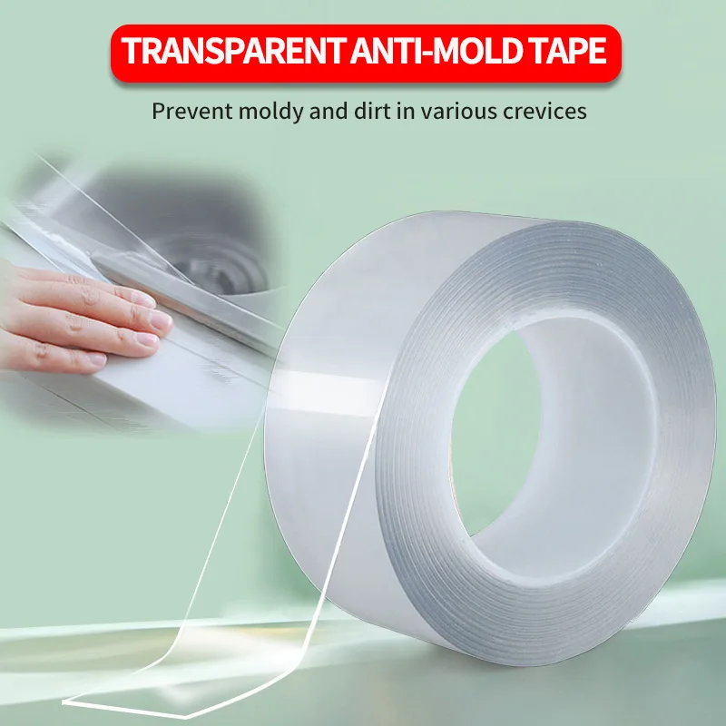 Sink Self-adhesive Home Kitchen Waterproof Transparent Tape Nano Mildew Strong Pool Water Seal Gap Strip Silicone Stickers Tool