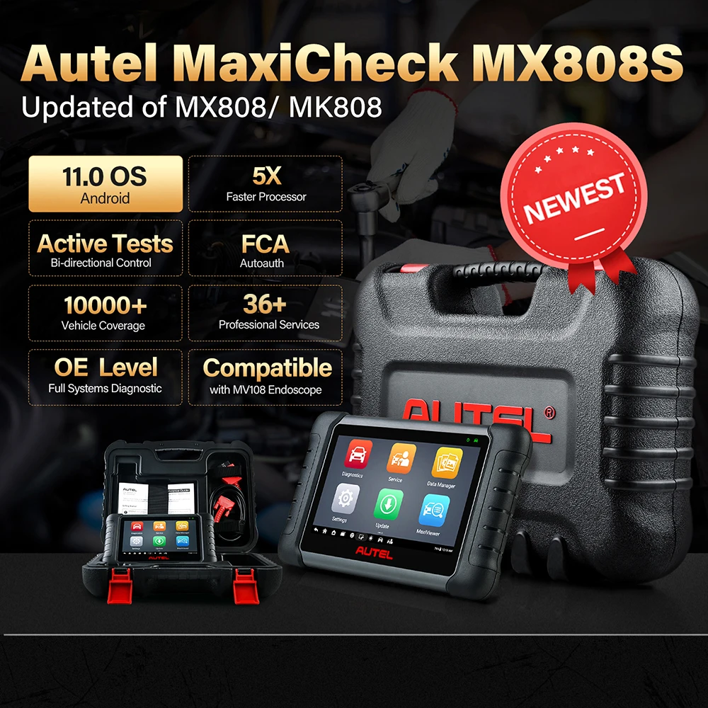 Autel MaxiCheck MX808S OBD2 Scanner Car Bi-directional Diagnostic Tools OE All Systems Diagnostic 28+ Services Same as MK808S