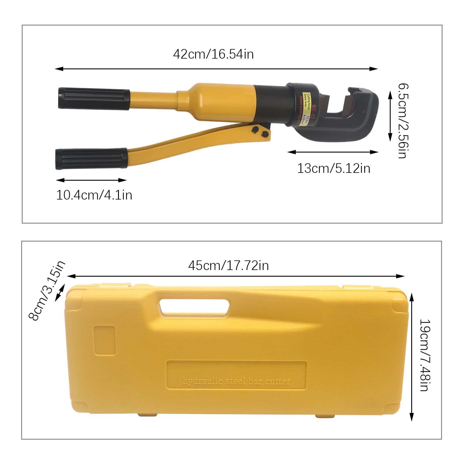 Hydraulic Rebar Cutter Large Pliers Threaded Steel Bolt Cutters Construction Cutter Clamp Hydraulic Scissors 8Ton/17637Ibs
