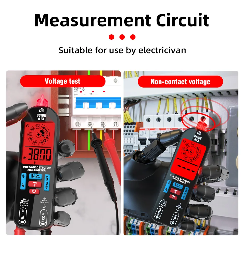 Voltage Tester Digital Voltmeter Non-Contact Electrician Pen Detector Voltmeter Ac Live Wire Test Diode Meter USB Rechargeable