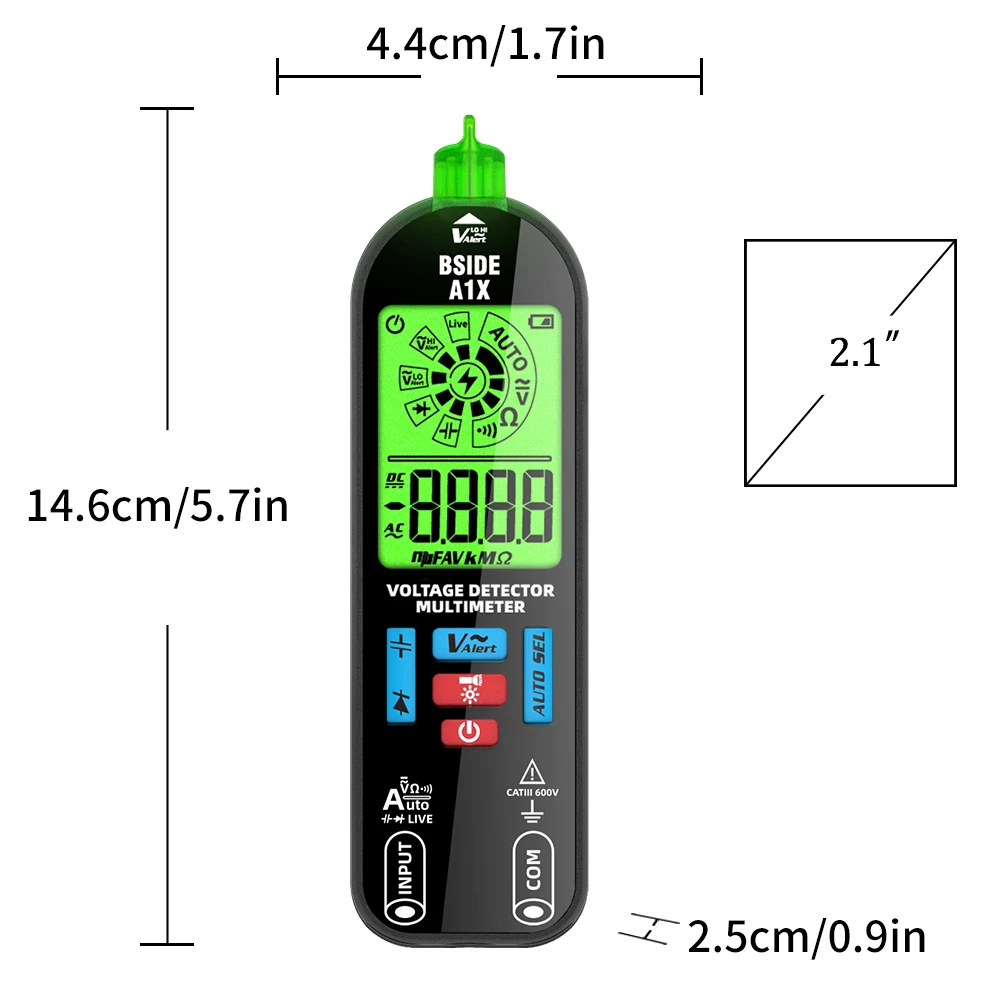 Voltage Tester Digital Voltmeter Non-Contact Electrician Pen Detector Voltmeter Ac Live Wire Test Diode Meter USB Rechargeable