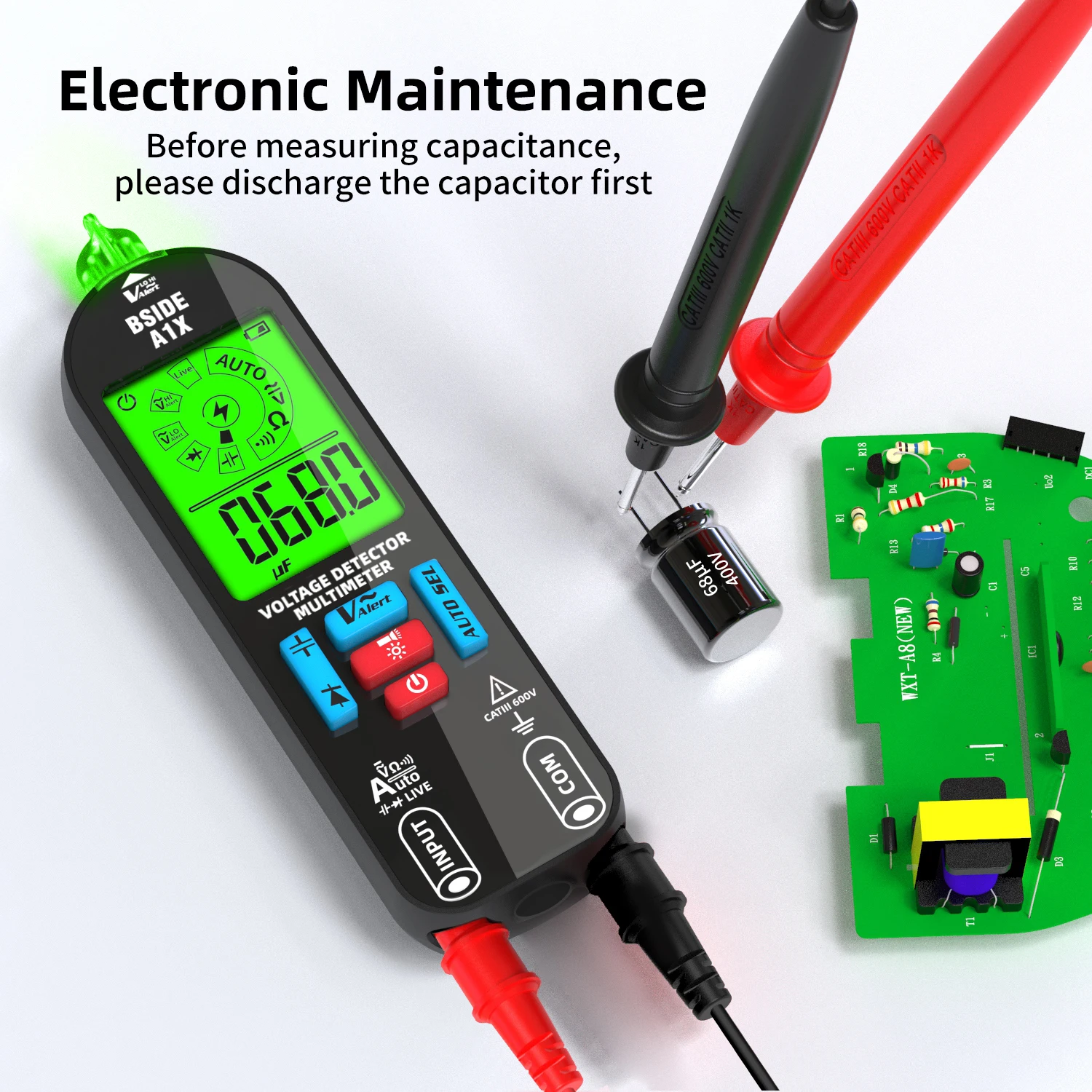 Voltage Tester Digital Voltmeter Non-Contact Electrician Pen Detector Voltmeter Ac Live Wire Test Diode Meter USB Rechargeable
