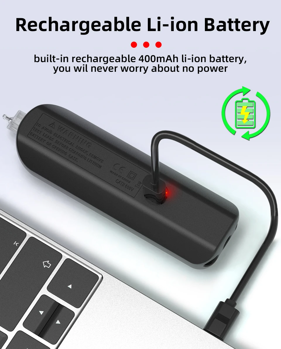 Voltage Tester Digital Voltmeter Non-Contact Electrician Pen Detector Voltmeter Ac Live Wire Test Diode Meter USB Rechargeable