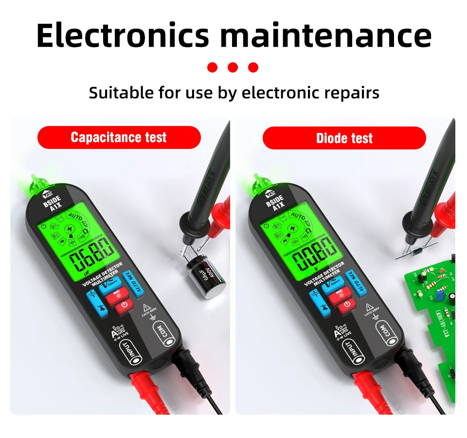 Voltage Tester Digital Voltmeter Non-Contact Electrician Pen Detector Voltmeter Ac Live Wire Test Diode Meter USB Rechargeable