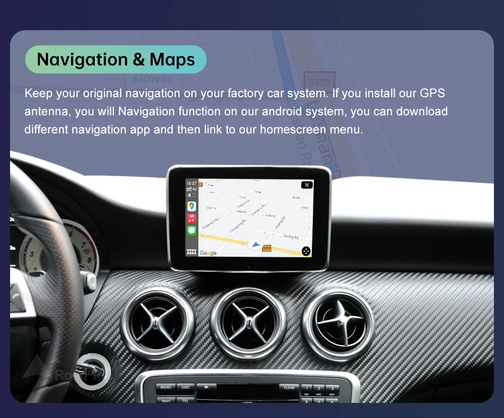 Plug and Play Wireless CarPlay for Mercedes Benz A Class CLA GLA W176 C117 X117 X156 NTG4.5 with Android Auto AirPlay Navigation