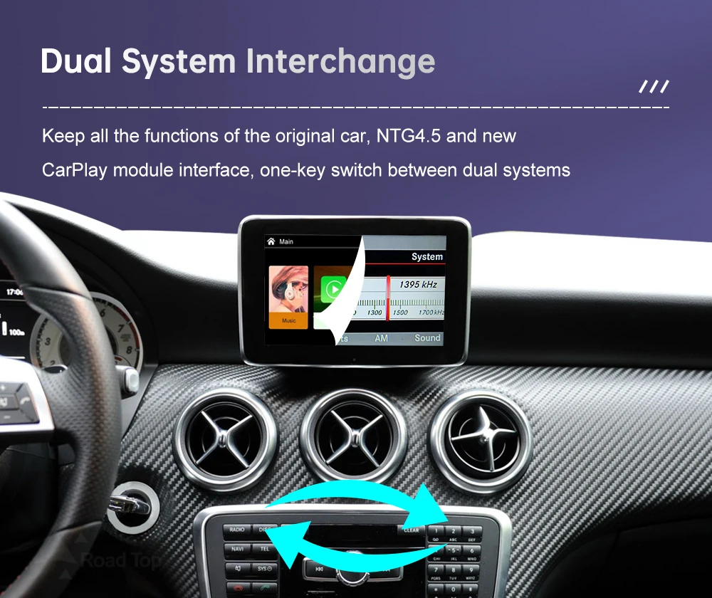 Plug and Play Wireless CarPlay for Mercedes Benz A Class CLA GLA W176 C117 X117 X156 NTG4.5 with Android Auto AirPlay Navigation