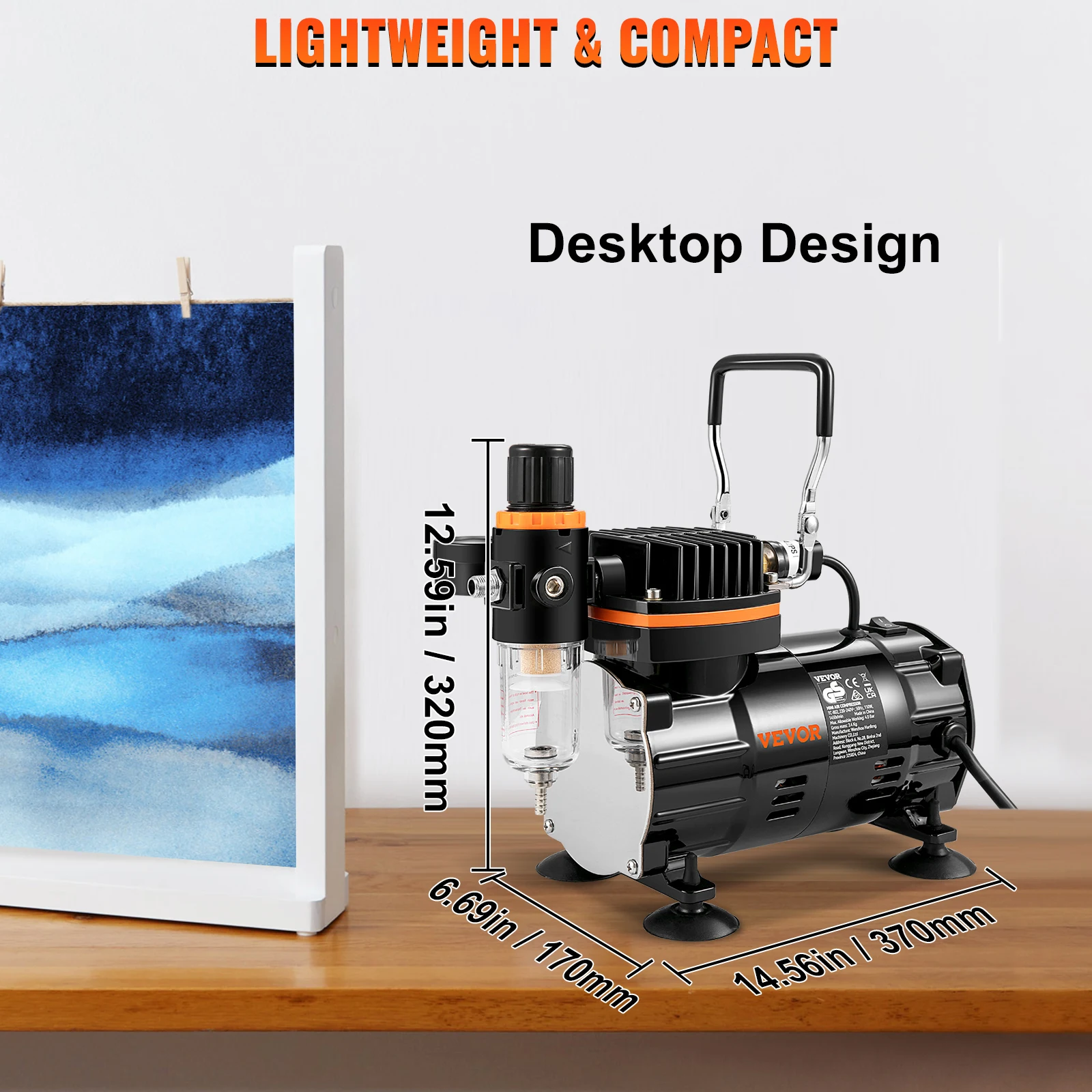SucceBuy Professional Dual-Action Airbrush Kit 120W Electric Spray Gun Air Brush Painting Art Nail Tattoo Makeup Model Sprayer