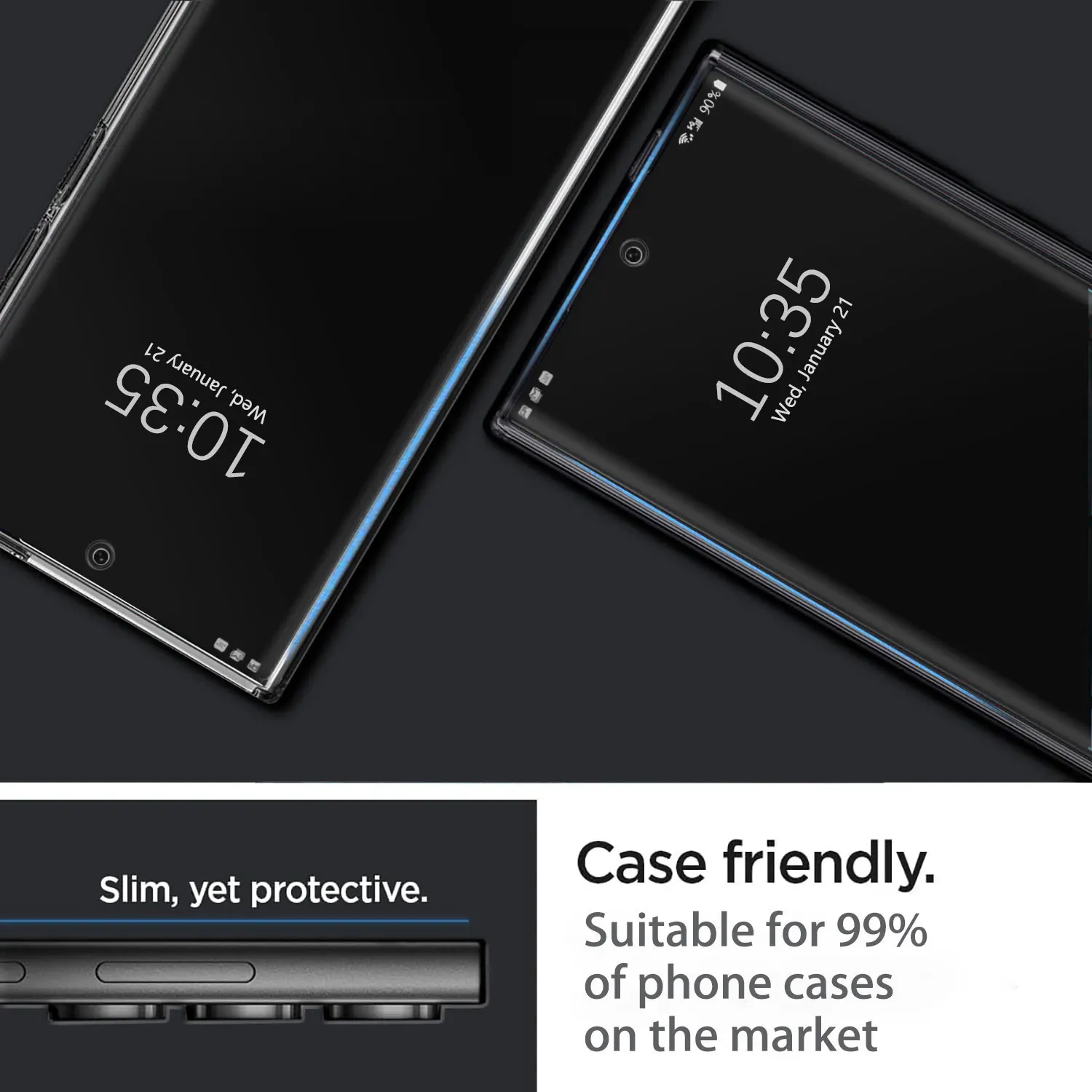 For Samsung Galaxy S22/S22 Plus/S22 +/S22 Ultra 5G Case Friendly Anti Spy Privacy Tempered Glass Screen Protectors 2-Pack