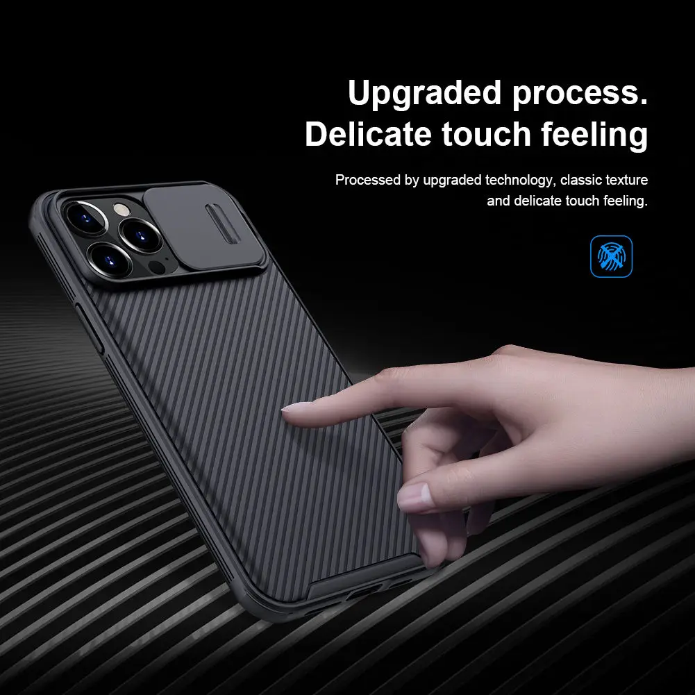for iPhone 13 Pro Max Camshield Phone Case,NILLKIN Camera Protection Slide Protect Cover Lens Protection Case