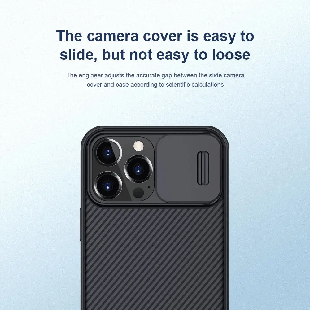 for iPhone 13 Pro Max Camshield Phone Case,NILLKIN Camera Protection Slide Protect Cover Lens Protection Case