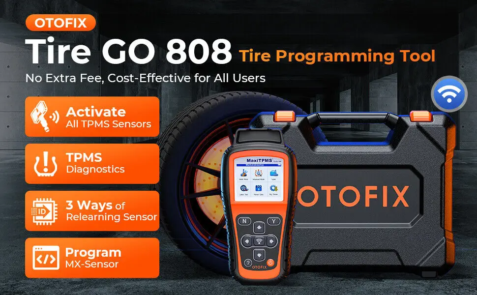 OTOFIX TireGO 808 TPMS Programming Tool WiFi TPMS Scan Tool Relearn Activate All TPMS Sensors Program MX-Sensor TPMS Diagnostics