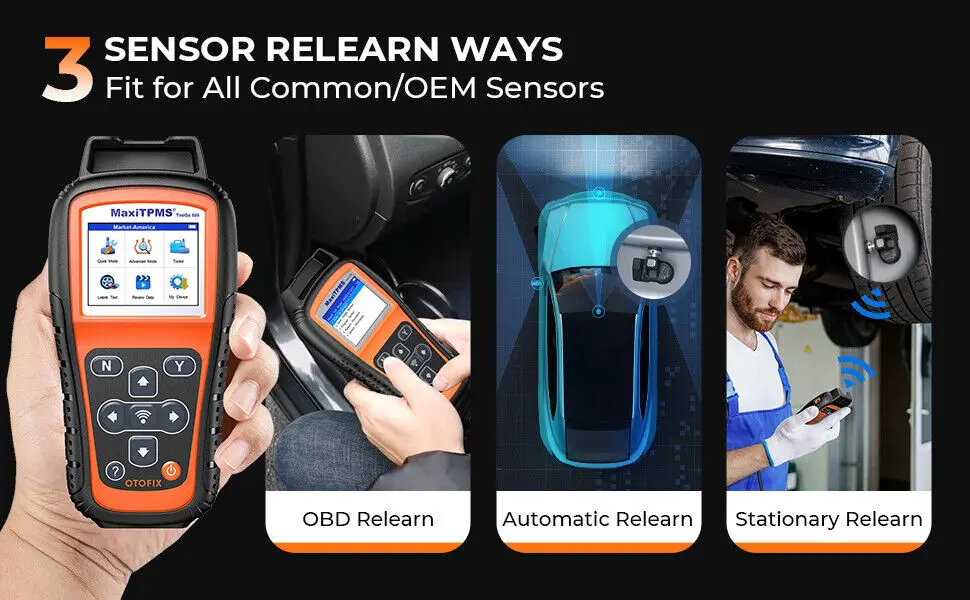 OTOFIX TireGO 808 TPMS Programming Tool WiFi TPMS Scan Tool Relearn Activate All TPMS Sensors Program MX-Sensor TPMS Diagnostics