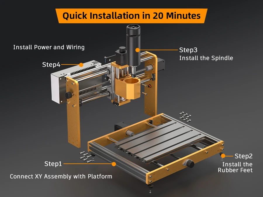 CNC3018pro Machine 500W All-Metal CNC Router Machine 3 Axis Limit Switches & Emergency-Stop with GRBL Offline Control