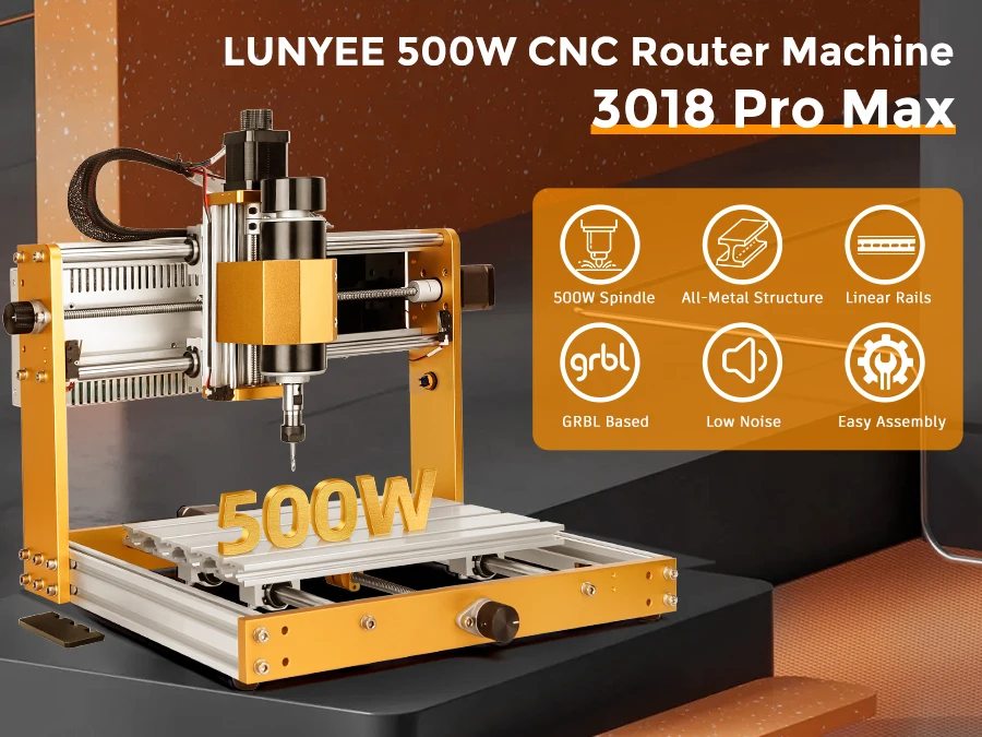 CNC3018pro Machine 500W All-Metal CNC Router Machine 3 Axis Limit Switches & Emergency-Stop with GRBL Offline Control