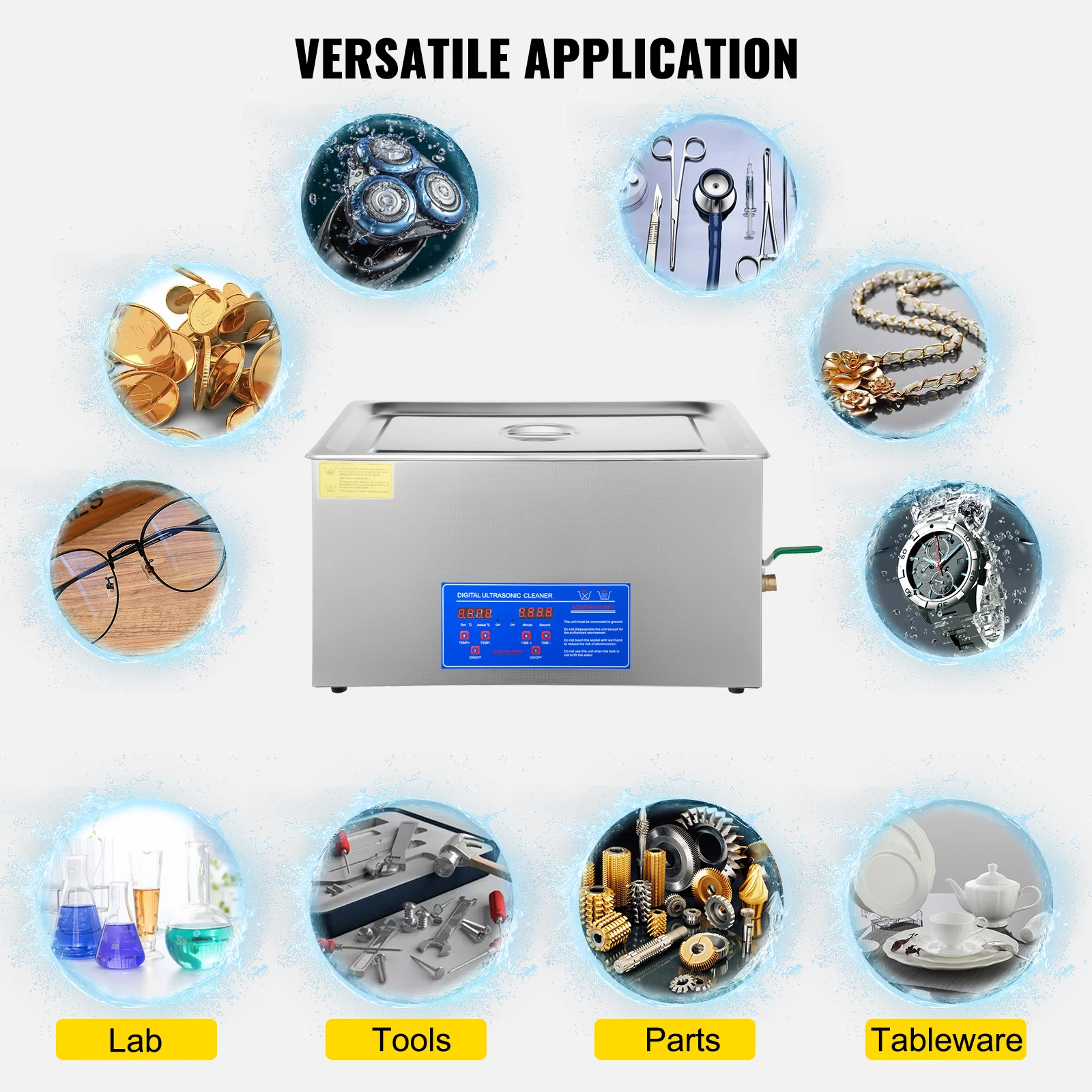 SucceBuy 1.3L 2L 3L 6L 10L 15L 22L 30L Ultrasonic Cleaner Lave-Dishes Portable Washing Machine Ultrasound Home Clean Appliances