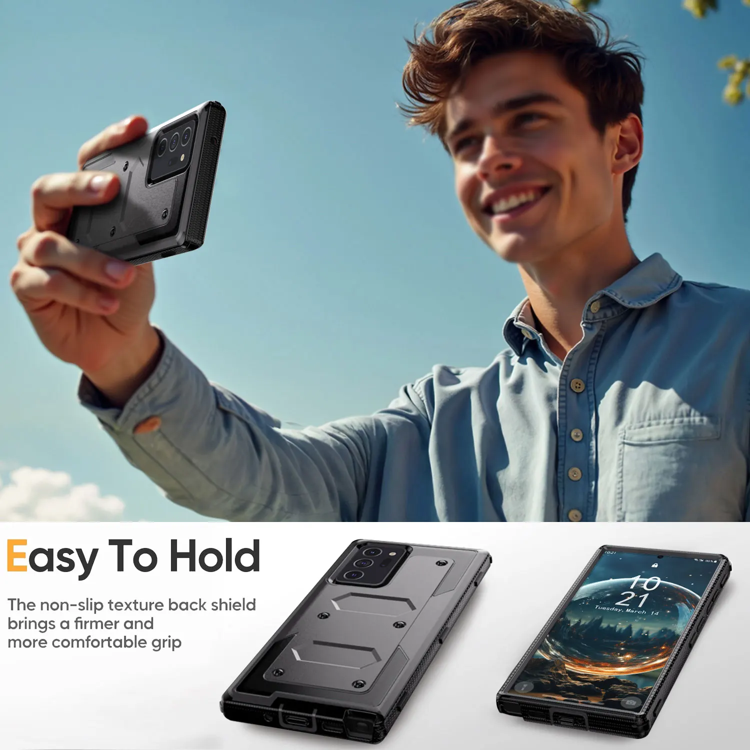 For Samsung Galaxy Note 20/Note 20 Ultra 5G Phone Case Shockproof Protective Heavy Duty Rugged Hybrid Cover Gray