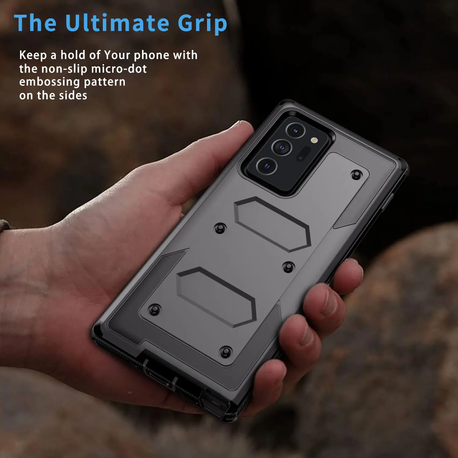 For Samsung Galaxy Note 20/Note 20 Ultra 5G Phone Case Shockproof Protective Heavy Duty Rugged Hybrid Cover Gray