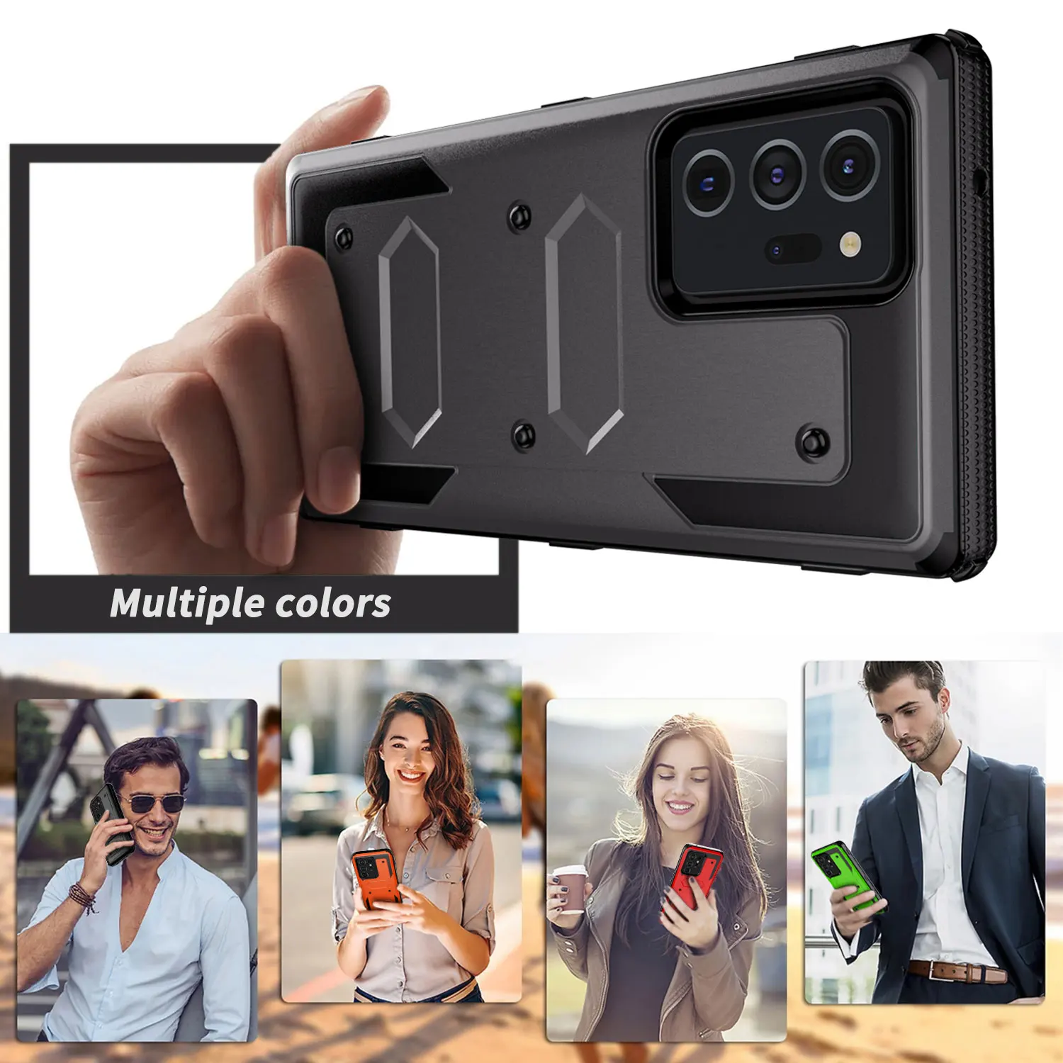 For Samsung Galaxy Note 20/Note 20 Ultra 5G Phone Case Shockproof Protective Heavy Duty Rugged Hybrid Cover Gray
