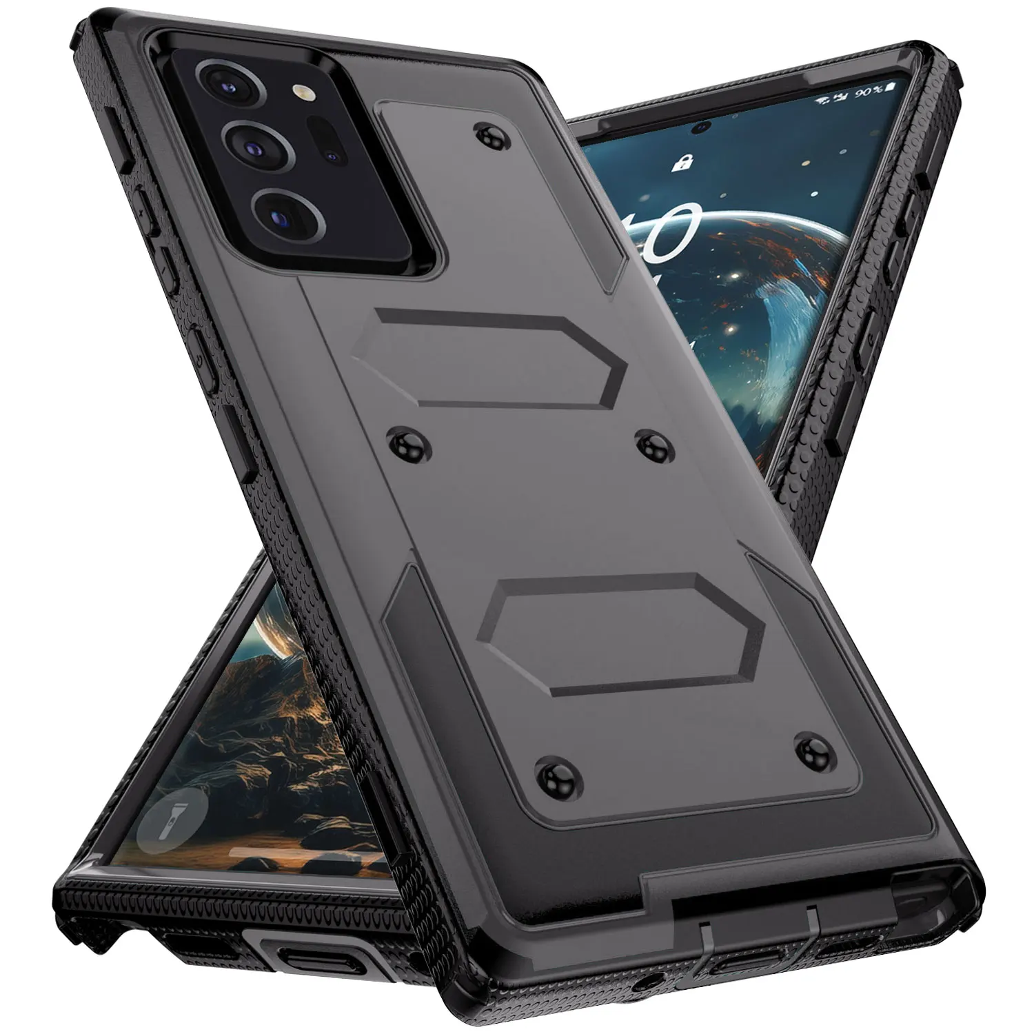 For Samsung Galaxy Note 20/Note 20 Ultra 5G Phone Case Shockproof Protective Heavy Duty Rugged Hybrid Cover Gray