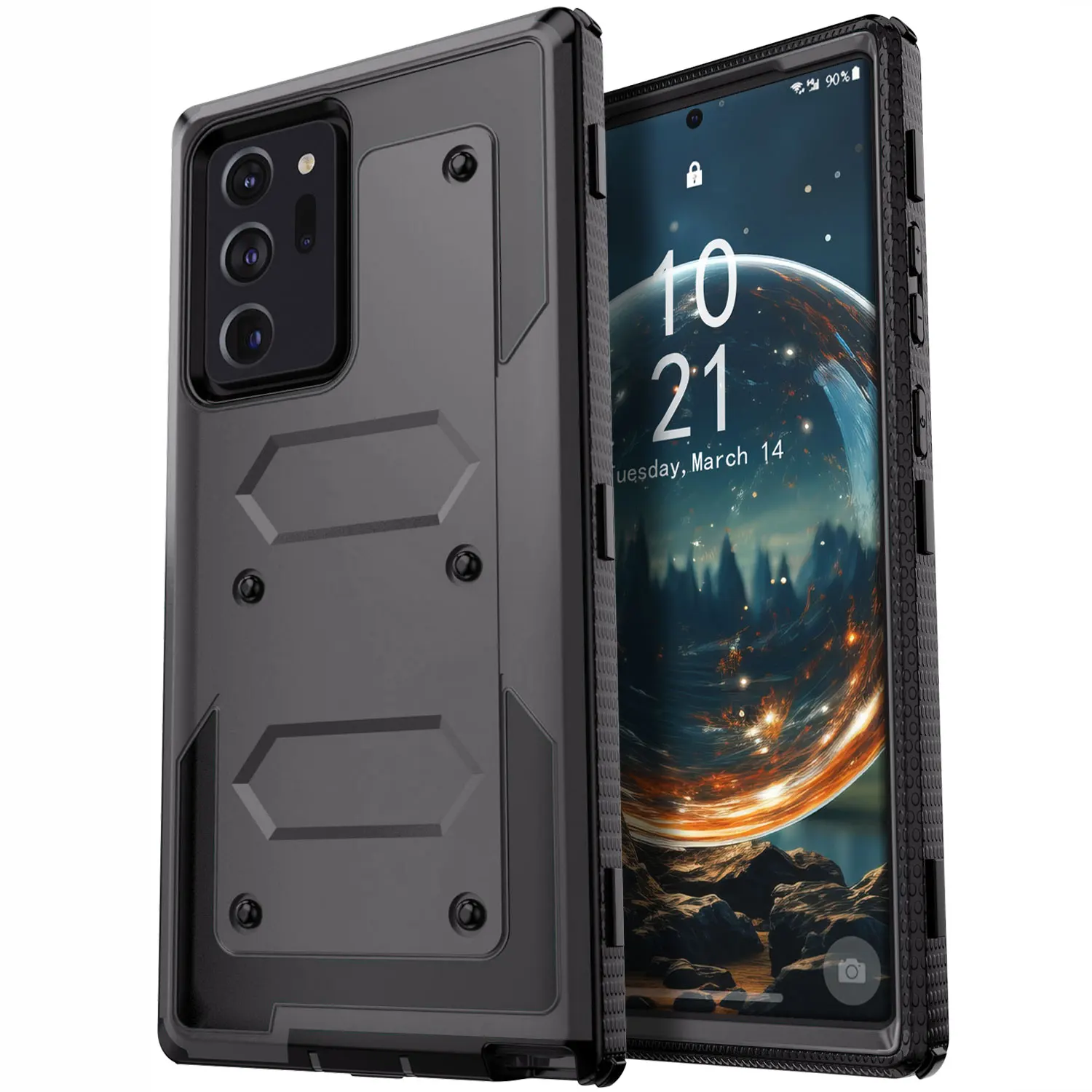 For Samsung Galaxy Note 20/Note 20 Ultra 5G Phone Case Shockproof Protective Heavy Duty Rugged Hybrid Cover Gray
