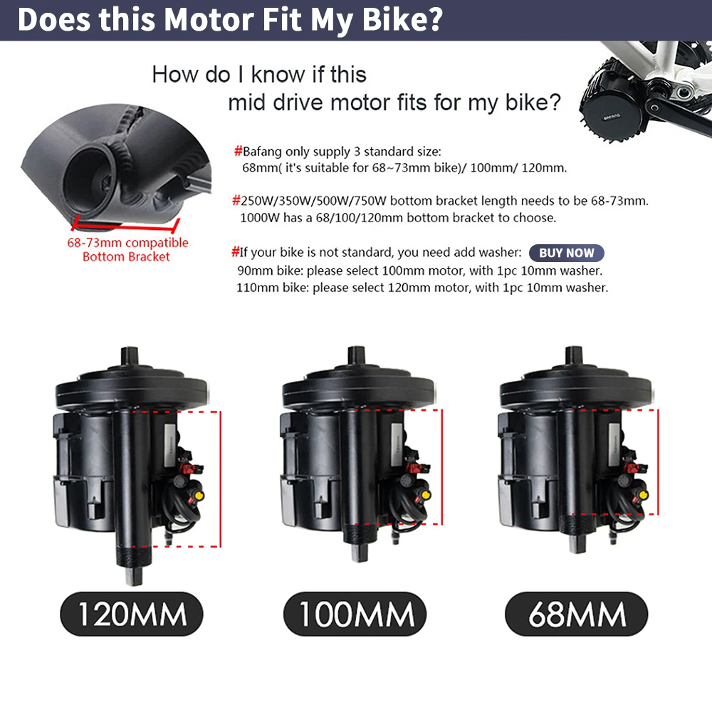 Bafang BBSHD 1000W 52V 48V 68mm 100mm 120mm Mid Drive Motor Electric Bike Conversion Kit 1000W Bicycle Motor Brushless Ebike Kit