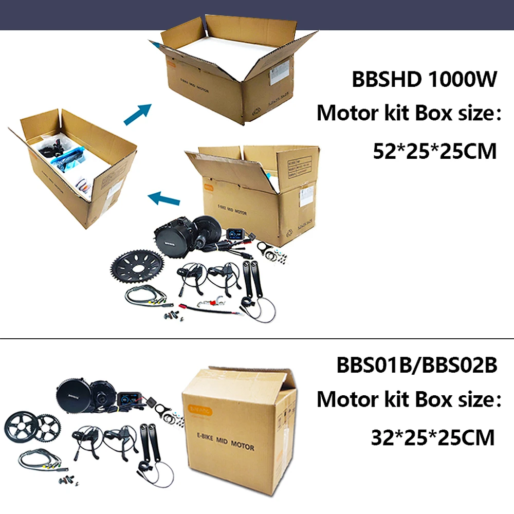 Bafang BBSHD 1000W 52V 48V 68mm 100mm 120mm Mid Drive Motor Electric Bike Conversion Kit 1000W Bicycle Motor Brushless Ebike Kit