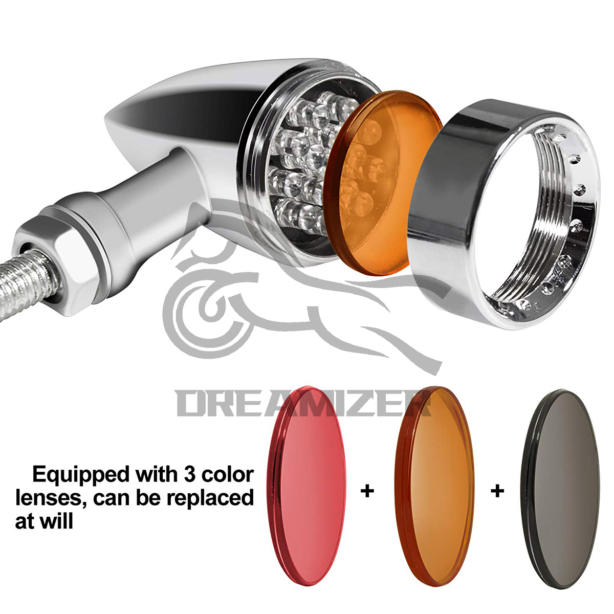 1 PCS Motorcycle LED Blinker Turn Signal Light For Suzuki Yamaha Honda Harley Indicator Lights Refit Retro Bullet Turning Lamp