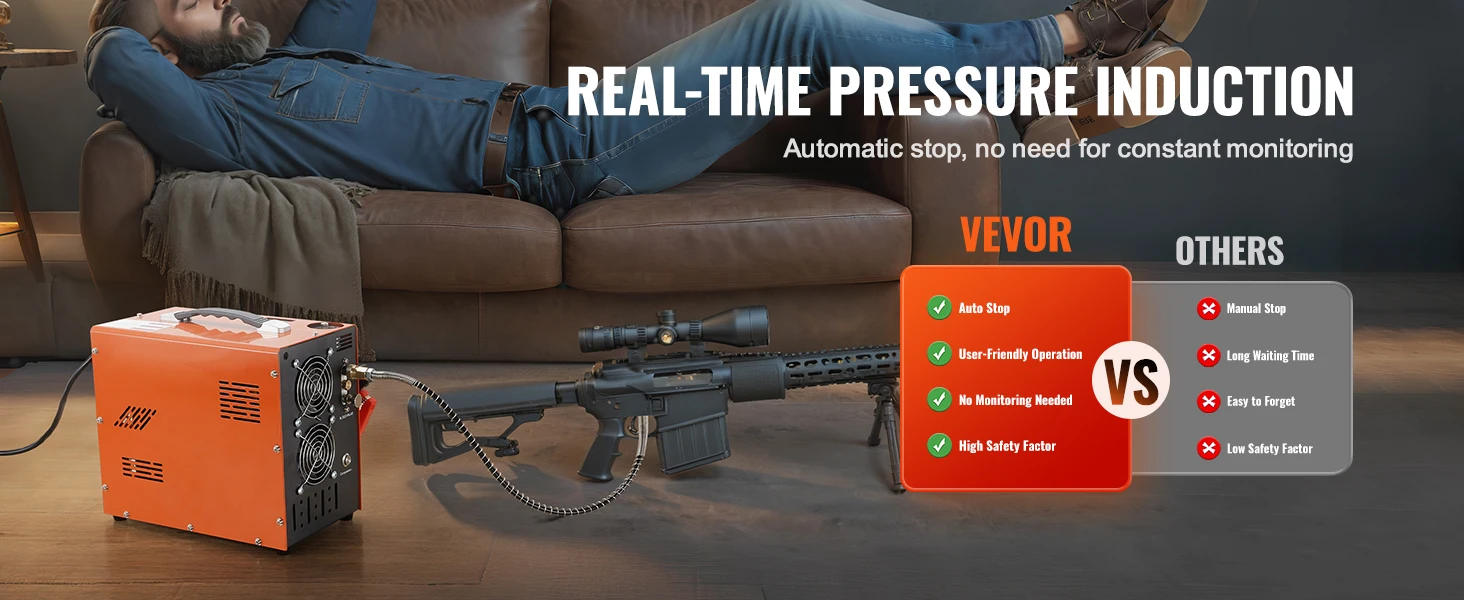 SucceBuy PCP Air Compressor 4500PSI/30Mpa Portable PCP Pump Compressor Water-Free Air Rifle Paintball Scuba Tank Compressor