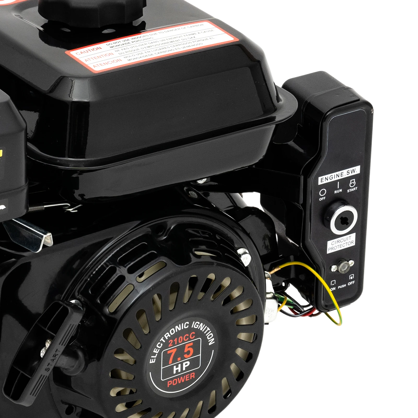 7.5HP 4-Stroke Gasoline Engine 3KW 210CC Hand/Electric Start OHV Air Cooling Gas Engine Motor for Go Karts Compressors 3600RPM