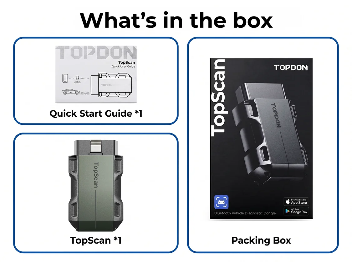 TOPDON TopScan Lite Scanner Smart Diagnostic Tool DTC Repair Guide Bluetooth OBD2 Code Reader