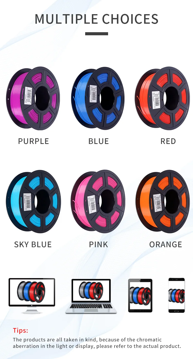 KINGROON 10KG PLA Filament PETG 3D Filament 1.75mm For 3D Printer Filament 10 Rolls/Set Mixed Colors and Materials FDM Printing Fast Ship