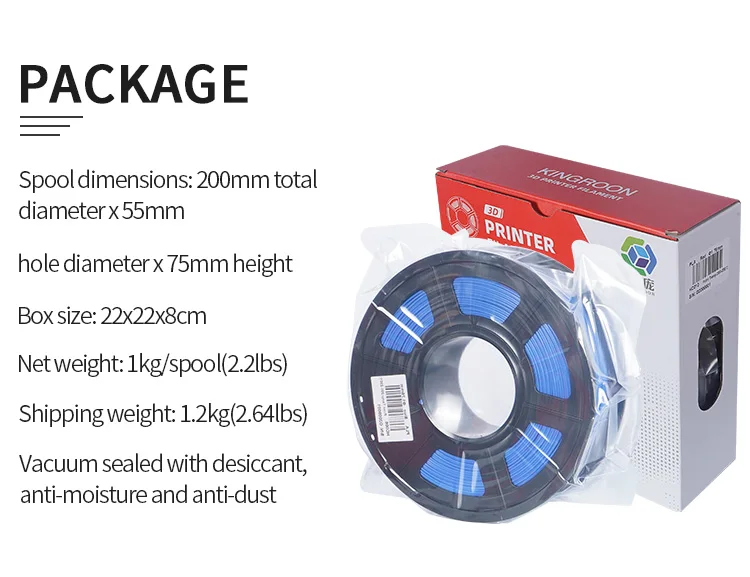 KINGROON 10KG PLA Filament PETG 3D Filament 1.75mm For 3D Printer Filament 10 Rolls/Set Mixed Colors and Materials FDM Printing Fast Ship