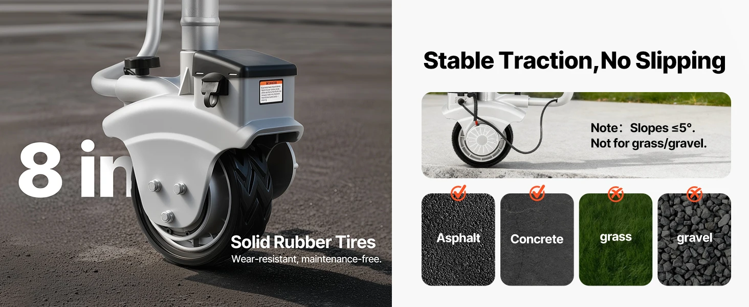 SucceBuy Electric Trailer Dolly 5500lbs 380W 12V Motorized Jockey Wheel with 23ft/min Moving Speed for Caravan Boat Moving