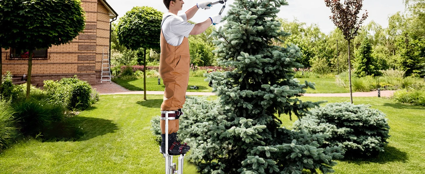 SucceBuy Drywall Stilts 18''/36''Adjustable Aluminum Tool Stilts with Protective Knee Pads Non-Slip Work Stilts for Home