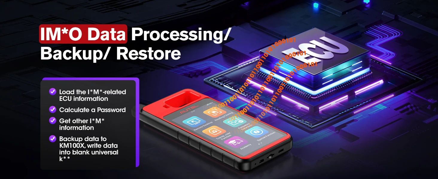 Autel MaxiIM KM100 KM100X Key Fob Programming Immobilizer Tool,60s Key Generation,OBD IMMO Key Learning,Chip Read/ Edit/ Clone