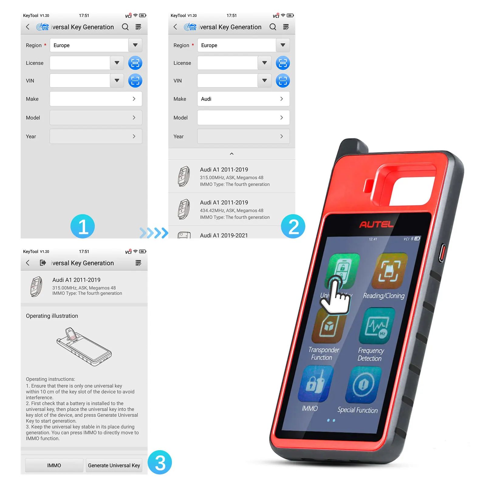 Autel MaxiIM KM100 KM100X Key Fob Programming Immobilizer Tool,60s Key Generation,OBD IMMO Key Learning,Chip Read/ Edit/ Clone