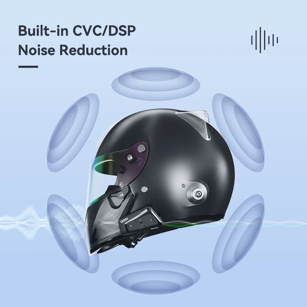 LEXIN-MeshCom Motorcycle MESH&Bluetooth Headset Intercom ,With Mesh Communication System, Parallel Audio- Intercom,24 Riders