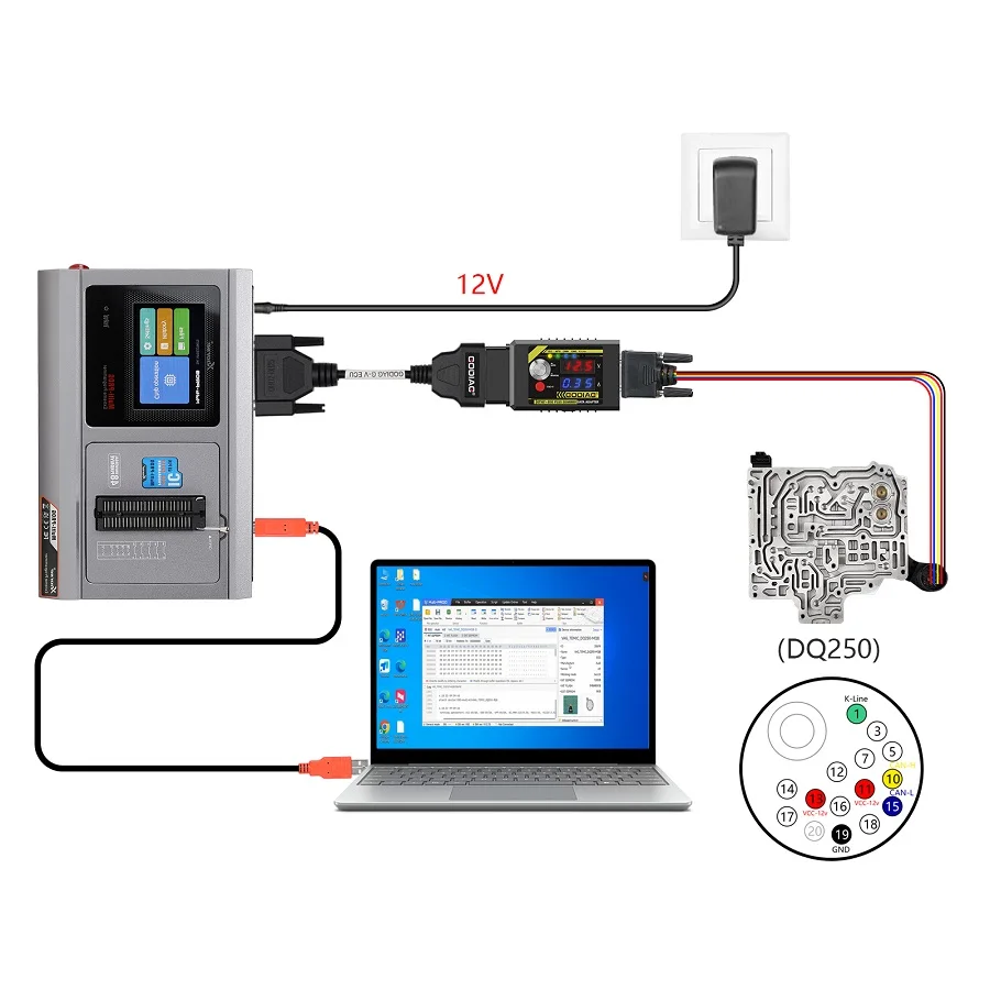 GODIAG G-V ECU Cable for Connecting Xhorse MULTI PROG with GT107 or GT107+ GPT BENCH BOOT to Read & Write Data