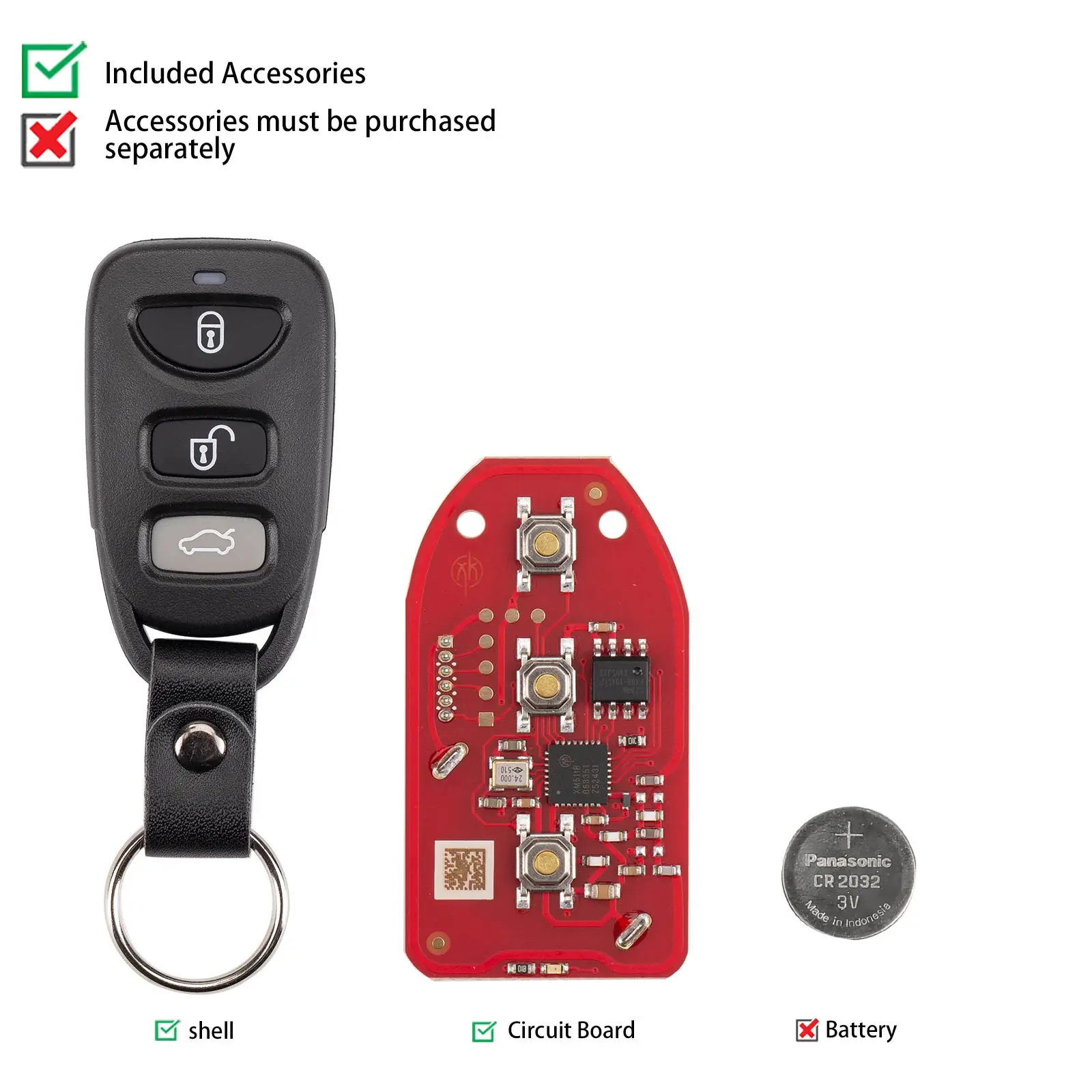 5Pieces Xhorse XKHY21EN Wire Universal Remote Key for Hyundai 3+1 Buttons English Version Working With Xhorse VVDI Key Tool